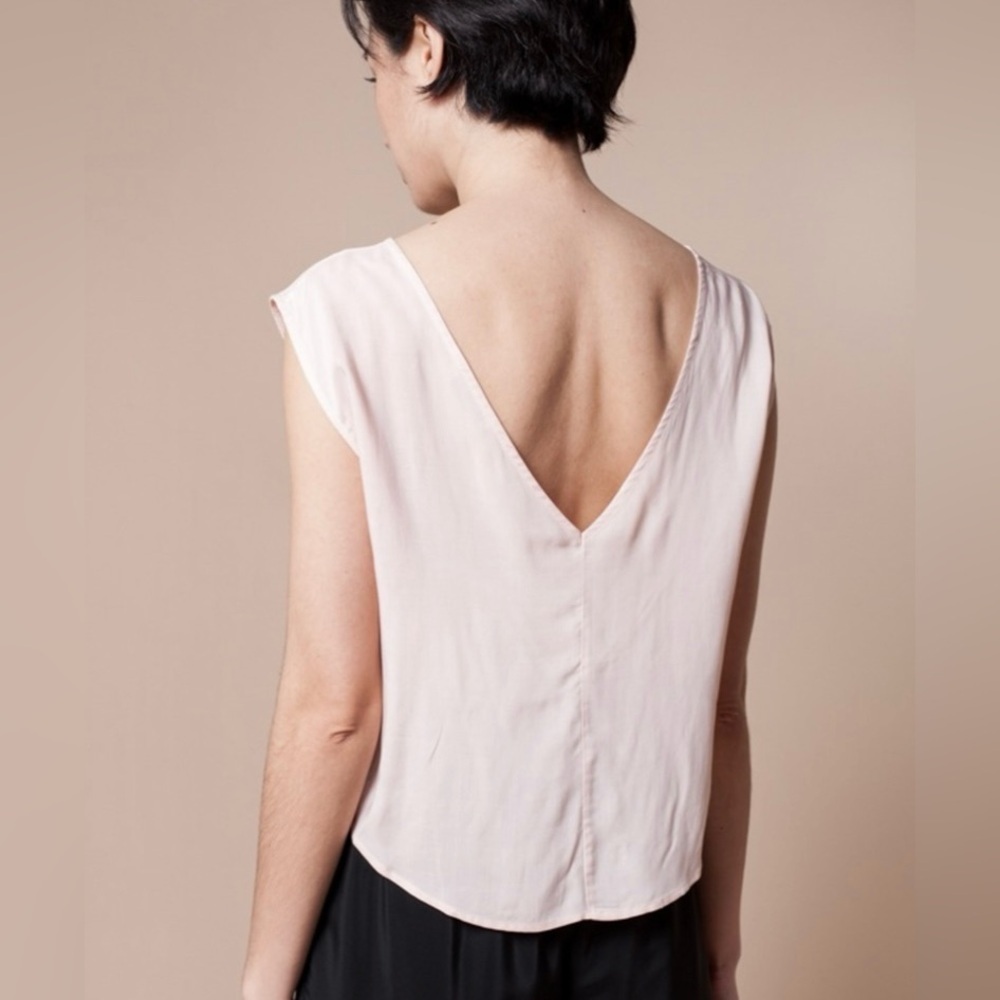 Jesse Kamm Pale Pink V-Back Crop Top